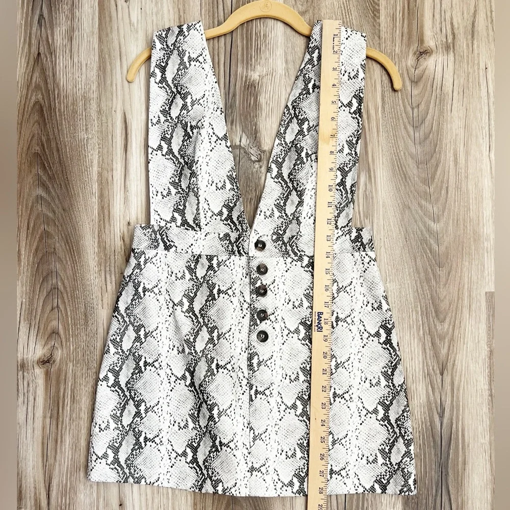 Spectacle Grey Snake Print Pinafore Dress - Honey Punch - Snake Skin Print Dress